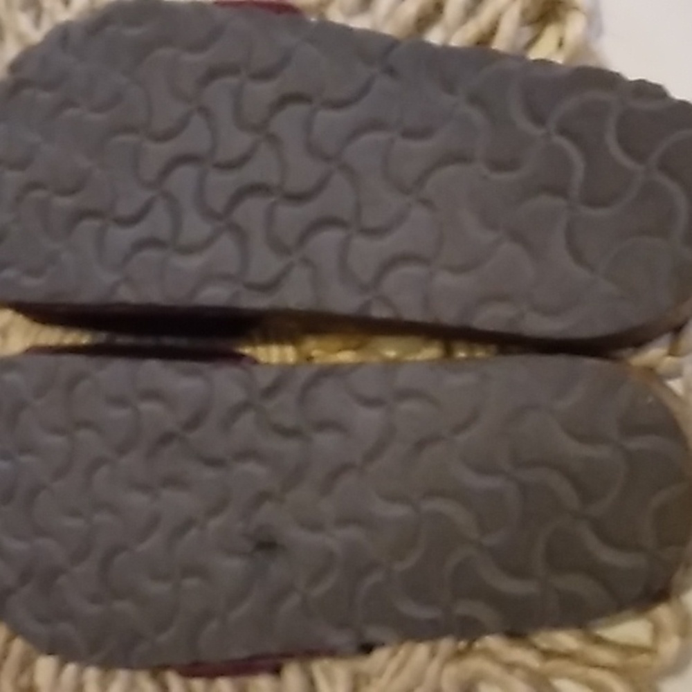 Birkenstock Maroon "MADRID" Leather Slides with Brass Buckles, Size 37, Narrow. - Picture 3 of 3